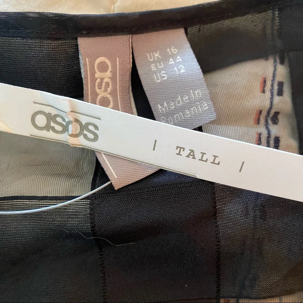 ASOS Black Sheer Puff Sleeve Blouse - Picture 6 of 7